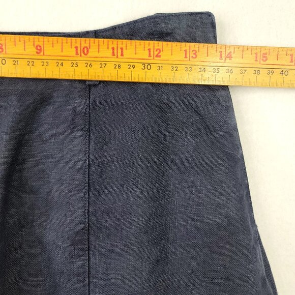 Liz Claiborne Collection Union Made USA Womens Navy Linen A-Line Skirt Size 8 - Picture 7 of 8